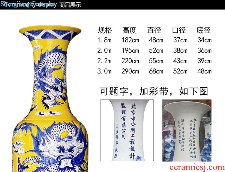 Jingdezhen ceramics hand-painted magnolia anaglyph floor big vase sitting room background wall furnishing articles e165 ornament