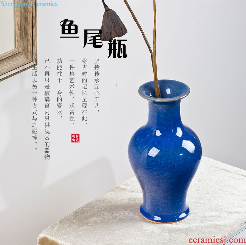 Jingdezhen ceramics vase imitation qianlong colored enamel vase retro flower arranging place Chinese style household ornaments