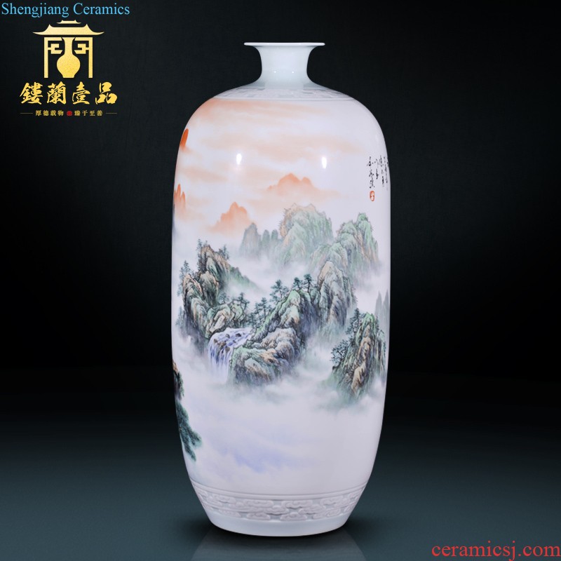 Jingdezhen ceramics qianlong scalp the four seasons all around the garlic large vases, Chinese style living room home furnishing articles