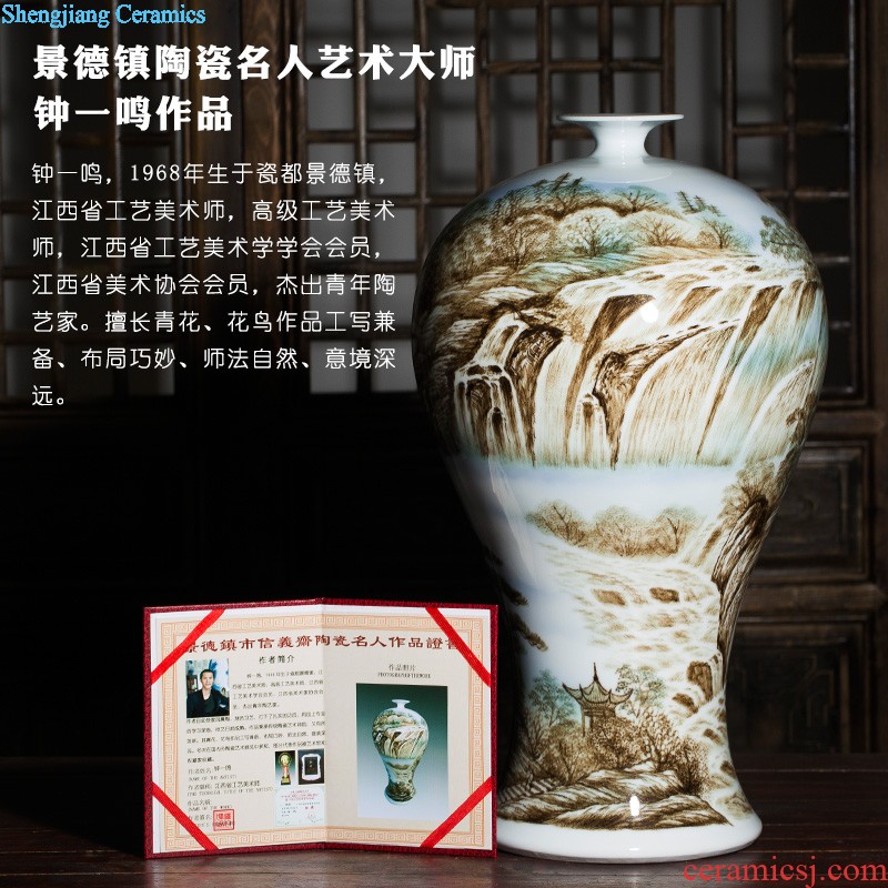 Jingdezhen ceramics by hand carved poems of large vases, decorative household items furnishing articles opening gifts yz1