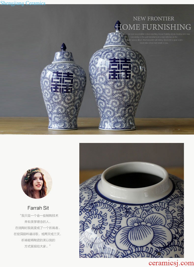 Rain tong home |/blue and white porcelain is the plum flower drum marriage room multi-functional furnishing articles furnishing articles ornaments of jingdezhen ceramics