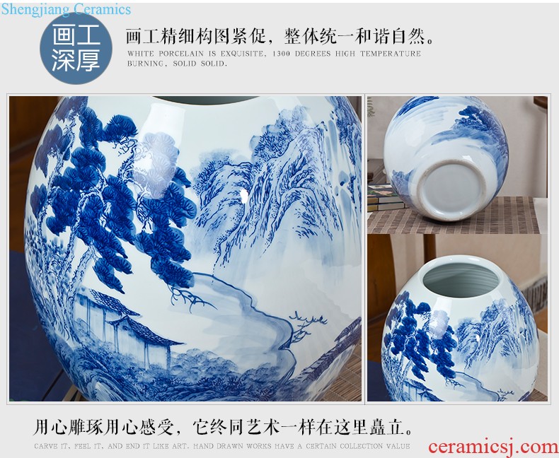 Jingdezhen porcelain of large vases, ceramic furnishing articles hand-painted new Chinese flower arranging large sitting room adornment ornament