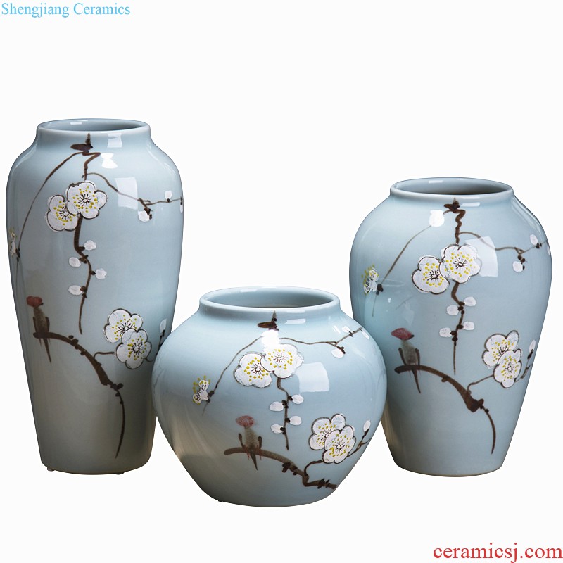 Jingdezhen ceramics The quartet lucky bamboo vase The living room table decoration flower art handicraft furnishing articles