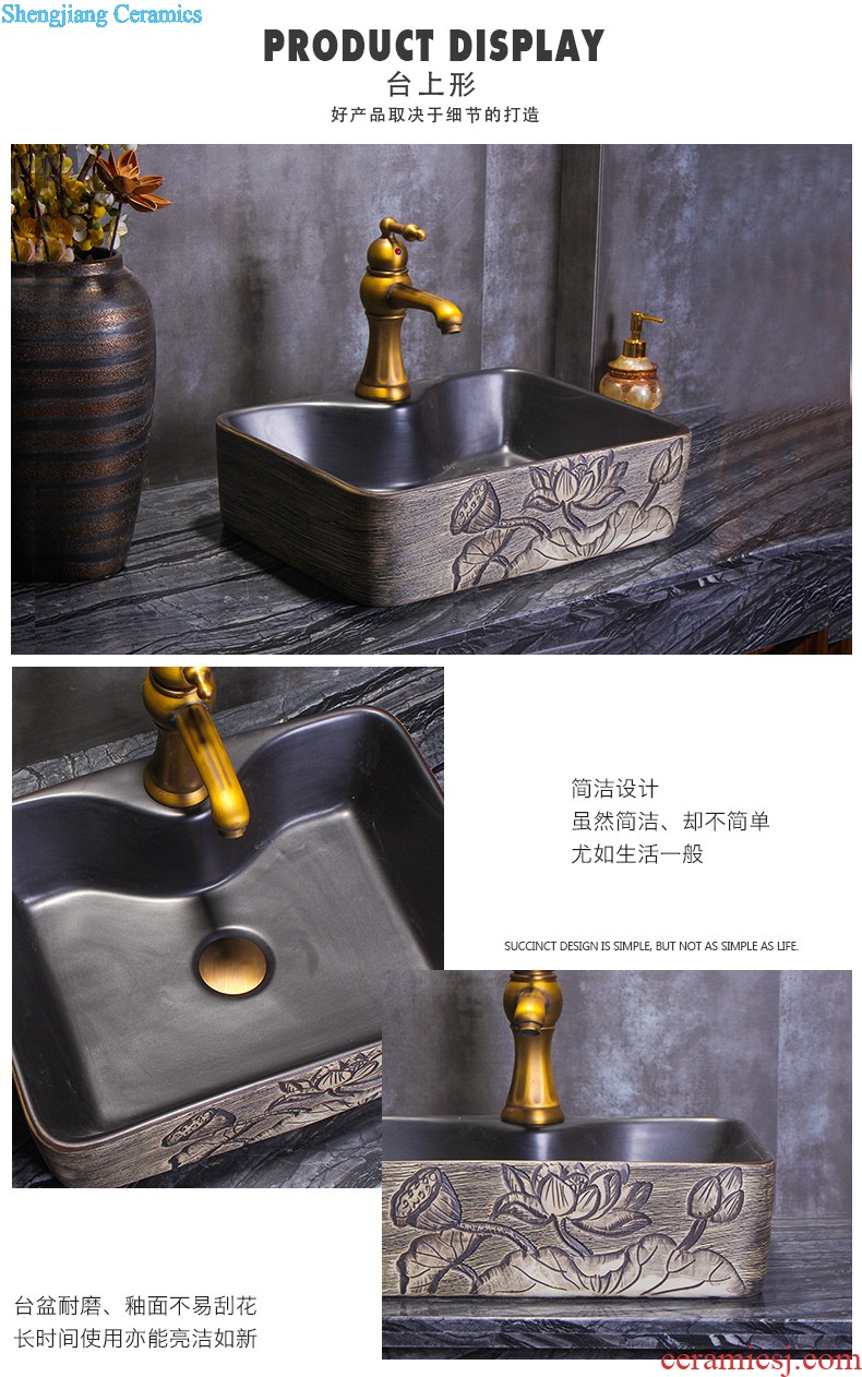 Koh larn tile neat package mail archaize of jingdezhen ceramic art basin of the basin that wash a face lavatory basin A067 on stage