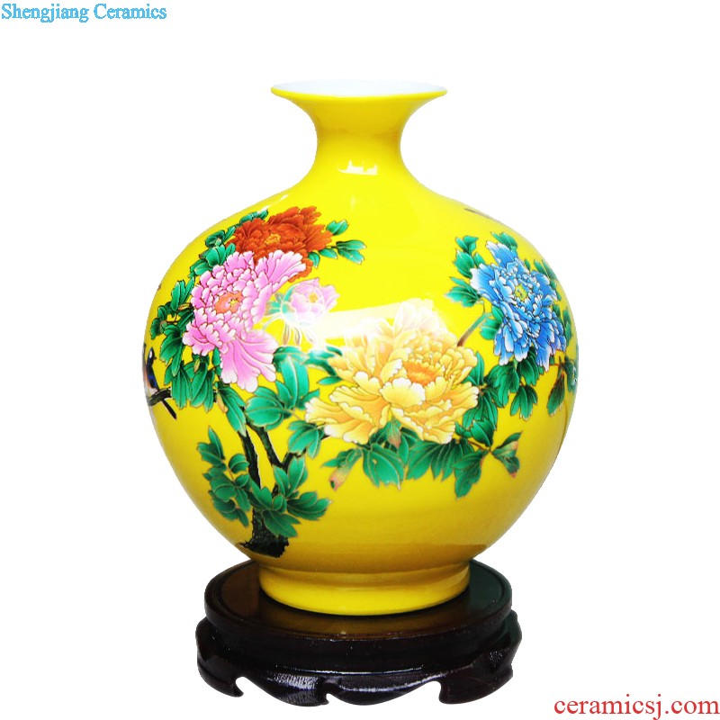 Jingdezhen ceramics vase furnishing articles hand-painted flower is blue and white porcelain bottle of flower arranging Chinese style living room decoration