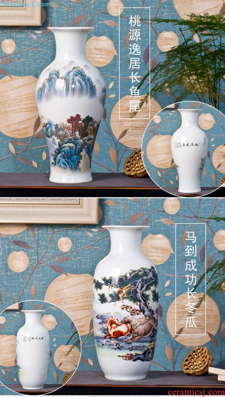 Jingdezhen ceramics glaze knife clay color hand-painted vases, flower arrangement sitting room place under contemporary and contracted household adornment