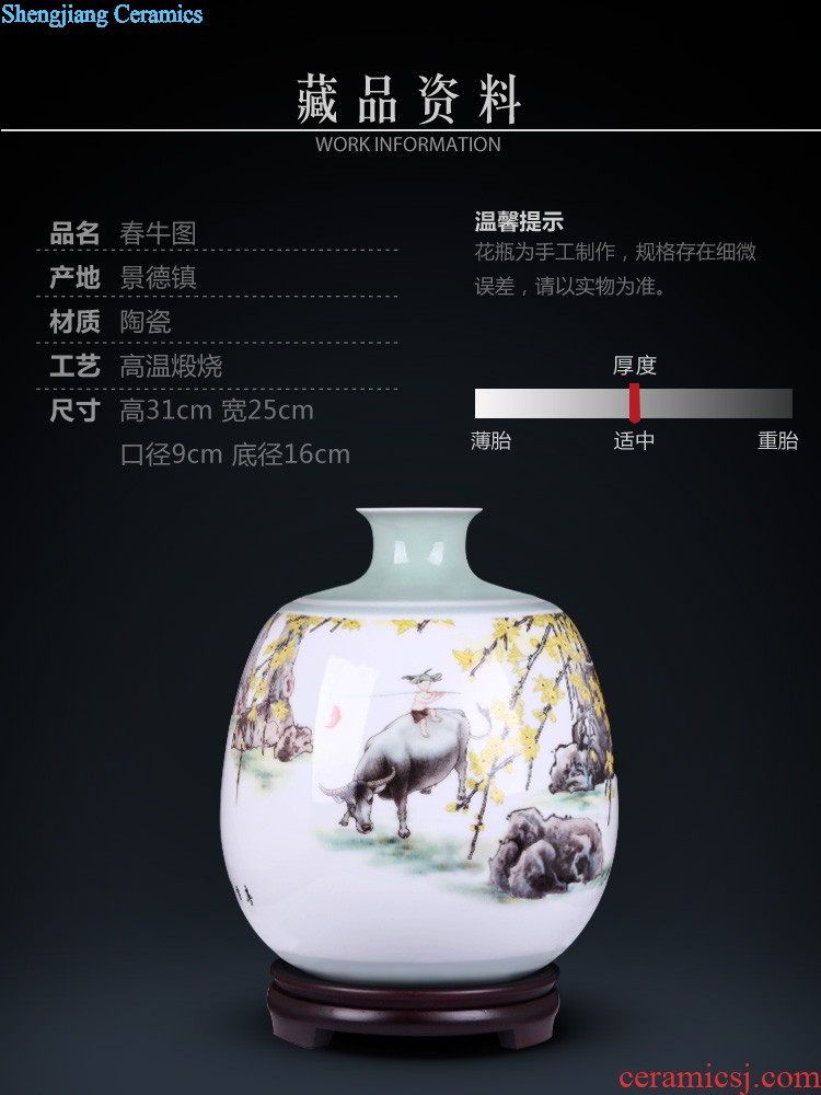 Jingdezhen ceramics flower decorations Teacher creation ChunNiu figure New Chinese style household sitting room porch place