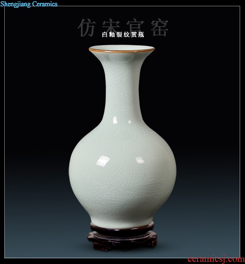 Aj38 rich large vase furnishing articles red flowers open China jingdezhen ceramics sitting room of Chinese style household furnishing articles