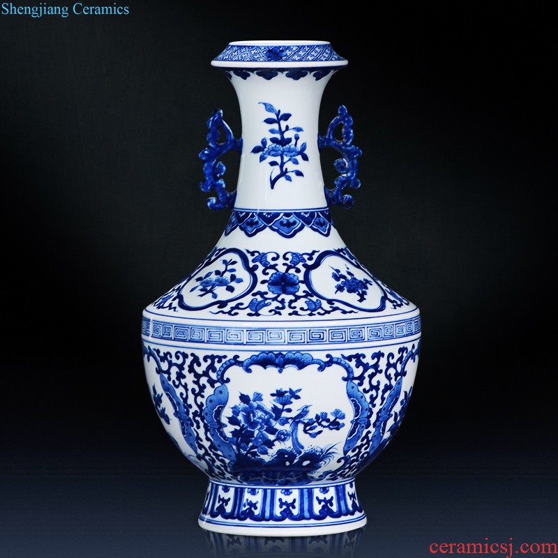 Jingdezhen ceramic flower arrangement of blue and white porcelain vase furnishing articles of Chinese style restoring ancient ways home sitting room TV ark adornment porcelain