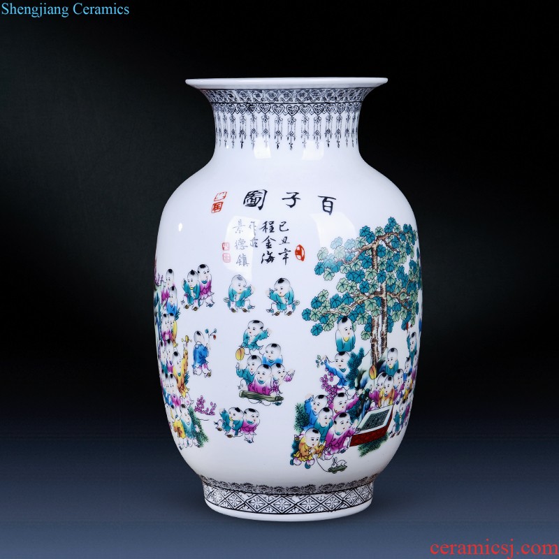 Jingdezhen porcelain vases, pottery and porcelain hand painted blue and white porcelain flower arranging place new Chinese style household adornment ornament sitting room