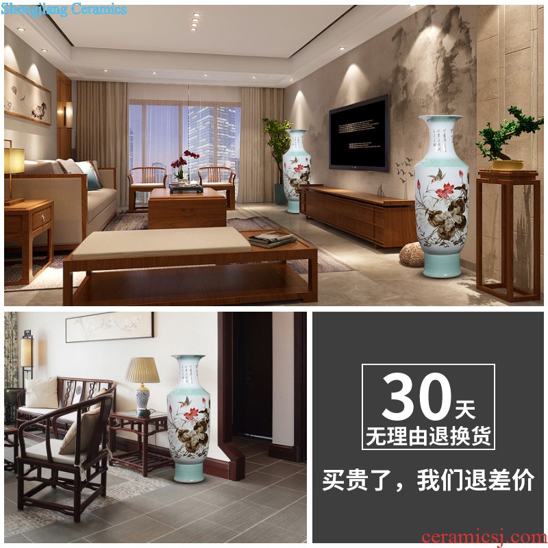 Jingdezhen ceramic furnishing articles large ground vase sitting room of Chinese style household decoration to the hotel porch TV ark process