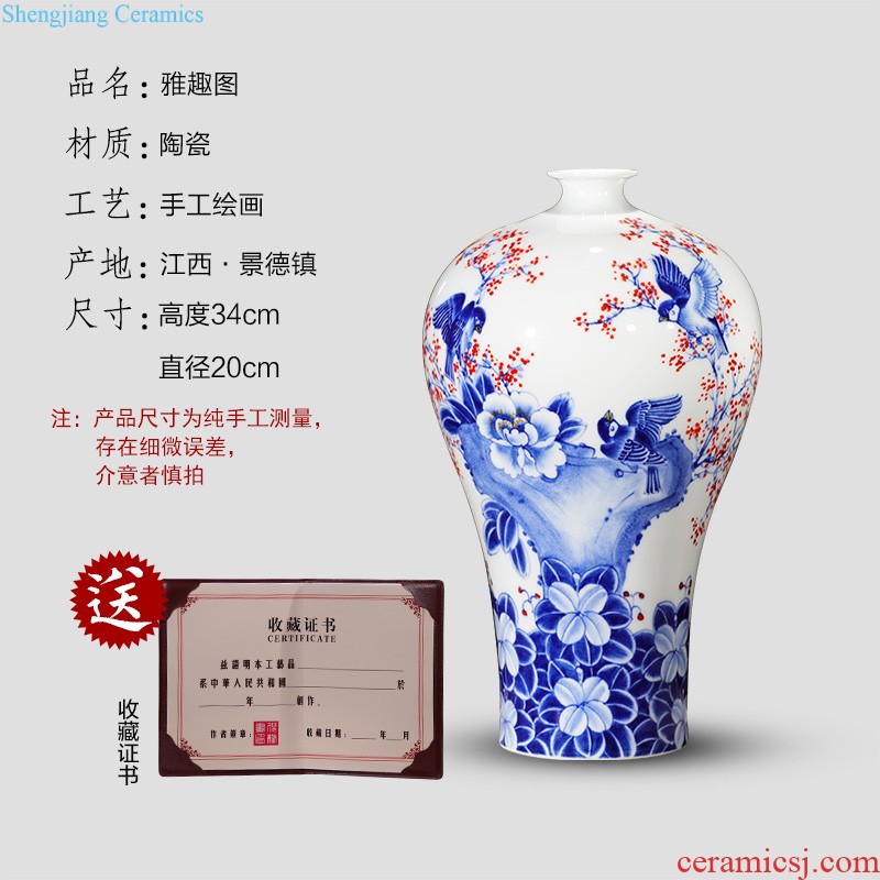 Jingdezhen ceramics hand-painted large big radish bottle vase vase of porcelain of new Chinese style living room home furnishing articles