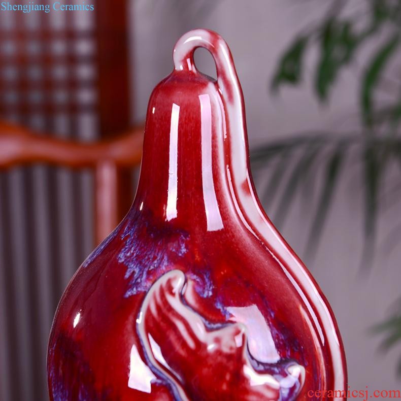 Jingdezhen ceramics pure hand-painted vases landing large full plum bottle sitting room place decorative arts and crafts