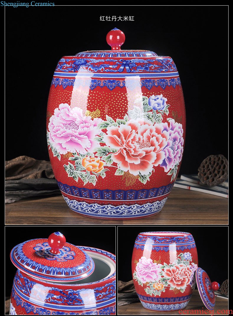 Jingdezhen ceramics vase hand-painted sabingga sukdun dergici jimbi plum bottle of flower arranging new Chinese contemporary sitting room decoration