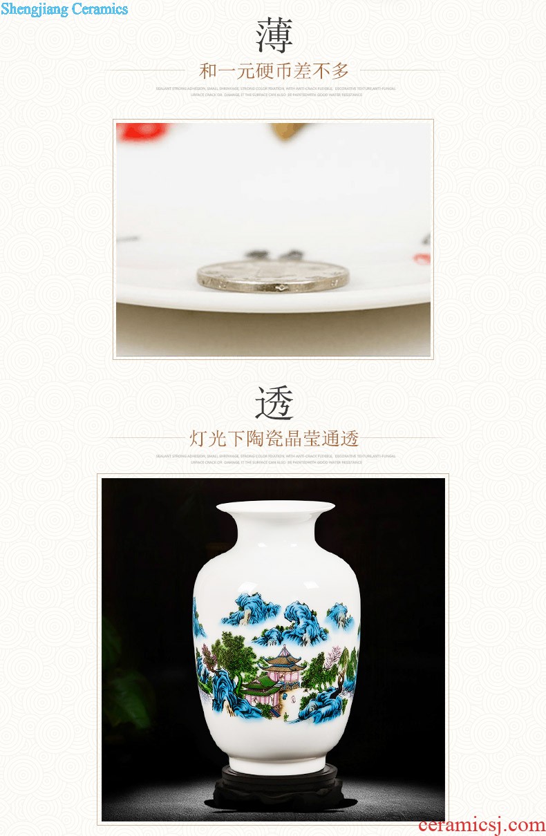 Famous jingdezhen ceramics powder enamel vase flower arranging place Chinese style household living room TV cabinet decoration process