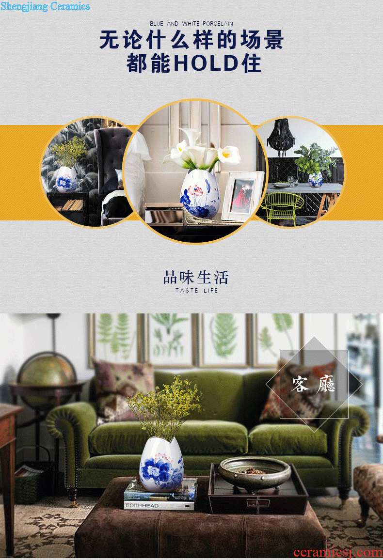 Jingdezhen ceramics hand-painted blue and white porcelain vase The sitting room TV ark home decoration crafts porcelain furnishing articles