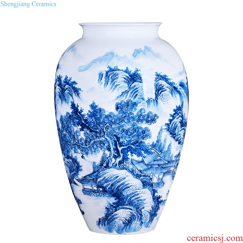 Jingdezhen ceramics by hand antique vases, flower arranging furnishing articles of Chinese style restoring ancient ways is the sitting room TV ark home decoration