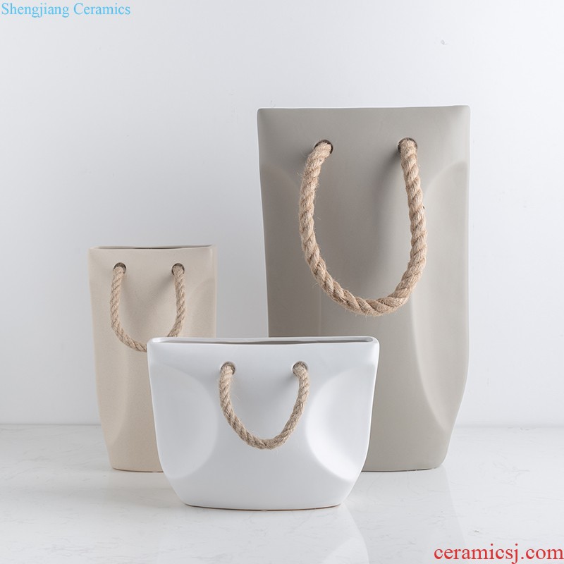 The Nordic idea vase furnishing articles contracted and contemporary sitting room ceramic vase three suits of curvature vase furnishing articles