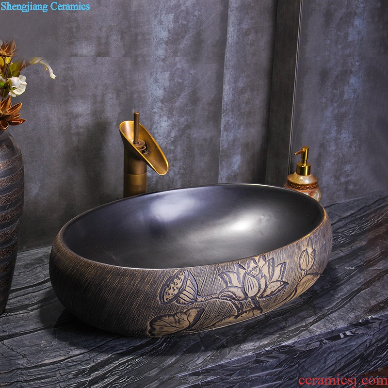 Koh larn tile neat package mail archaize of jingdezhen ceramic art basin of the basin that wash a face lavatory basin A067 on stage