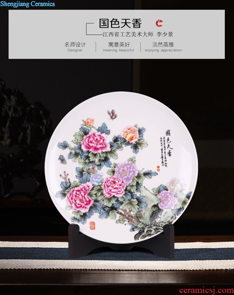 Jingdezhen ceramics peony landing large vases, sitting room of Chinese style household decorations hotel housewarming furnishing articles