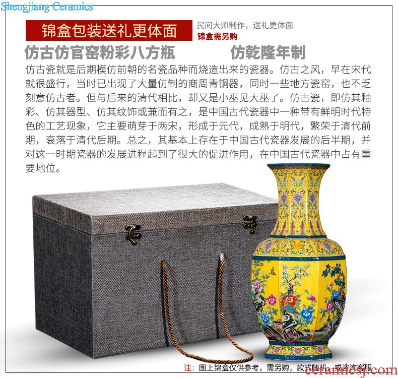 Jingdezhen ceramic hand-painted vases, flower arranging beaming new living room TV cabinet decoration of Chinese style household furnishing articles