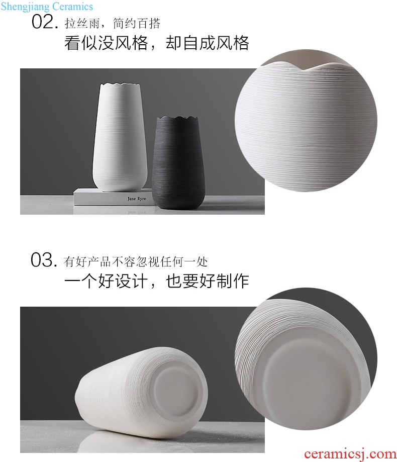 Vase furnishing articles flower arranging contracted sitting room small and pure and fresh household ceramic vase desktop Nordic flower vase decoration