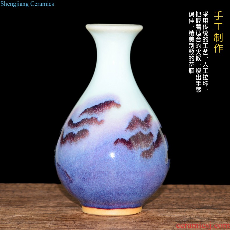 Jingdezhen ceramics Straight tall vases, contracted Sitting room ground dried flowers flower arrangement home decoration furnishing articles