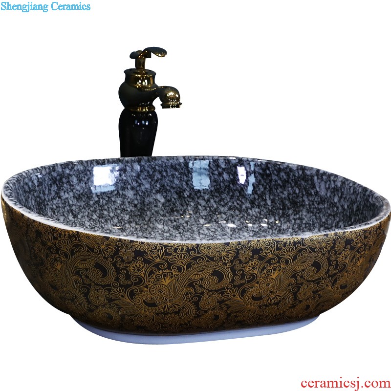 New Chinese style on the ceramic basin sink household toilet basin washing a face wash gargle oval art basin