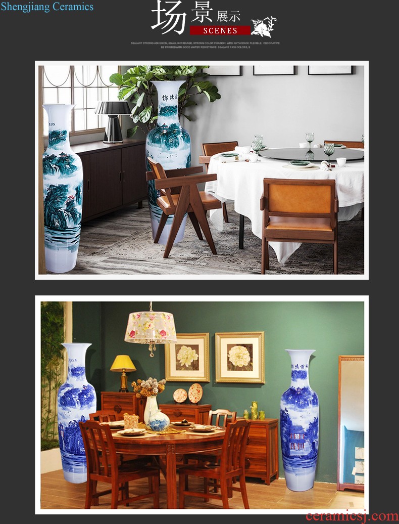 Sharply jingdezhen ceramics glaze of large vases, flower arranging furnishing articles sitting room porch decoration of Chinese style household is high