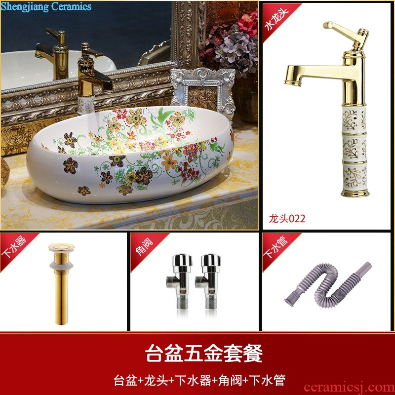 The package mail on bonsai, ceramic lavabo that defend bath lavatory basin art basin season blue gold rattan feather