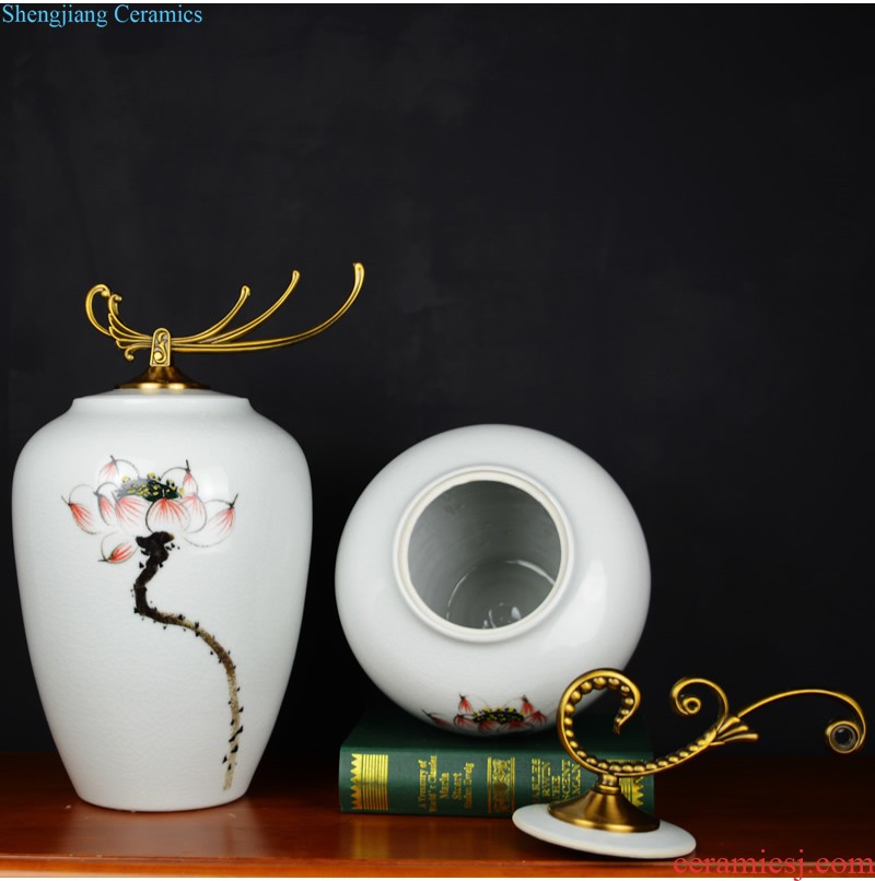 Hand-sketching jingdezhen blue and white porcelain vase furnishing articles of Chinese style living room flower arranging Chinese style porch decoration home decoration