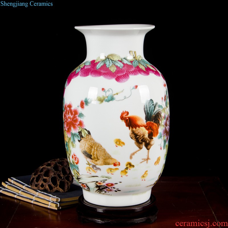 Jingdezhen ceramics high ear vase furnishing articles antique Chinese sitting room porch decoration large d167 landing