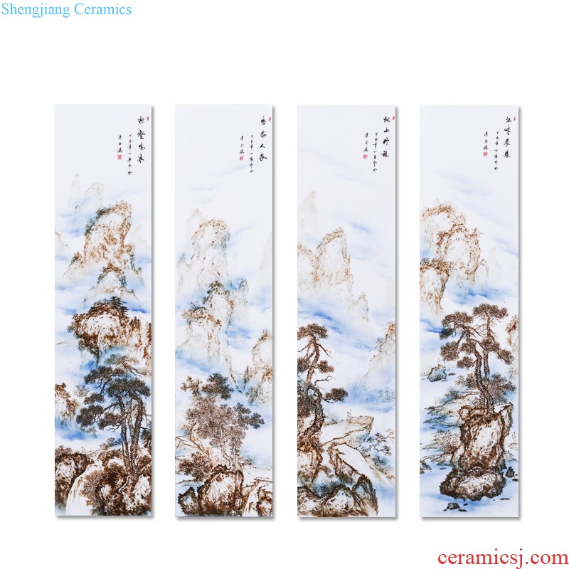 Jingdezhen ceramics hand-painted plate painter in the sitting room porch TV setting wall of blue and white porcelain decorative murals furnishing articles