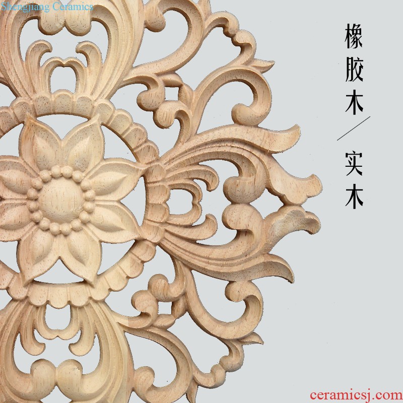 European decals flower piece of solid wood decorative woodcarving dongyang woodcarving wall decals furniture cabinet decorative decal Chinese background