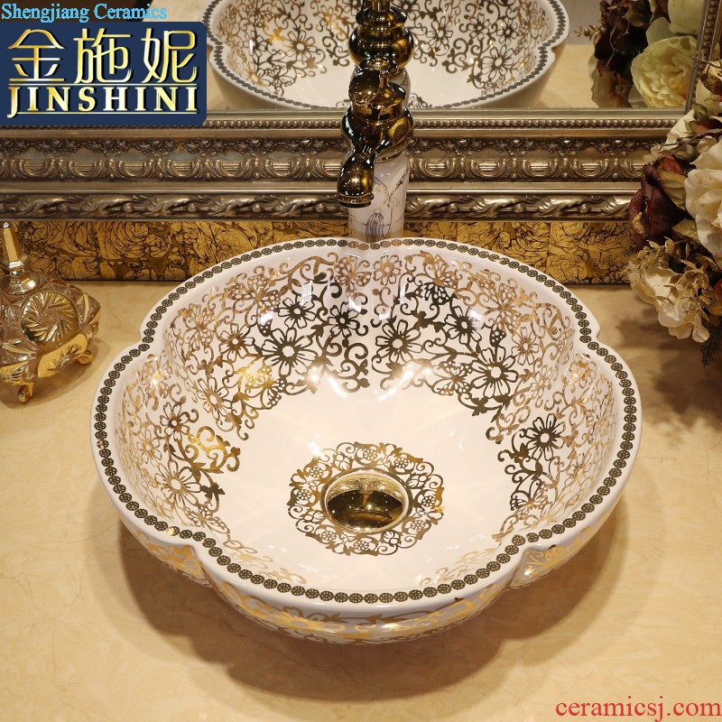 Petals stage basin sink toilet lavatory ceramic face basin big size art basin of wash one household