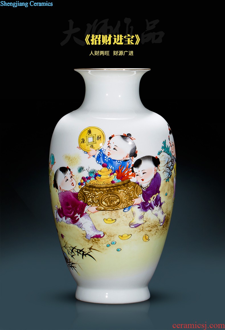 Jingdezhen ceramics vase landscape painting of flowers and flower arrangement sitting room place mesa home TV ark adornment ornament