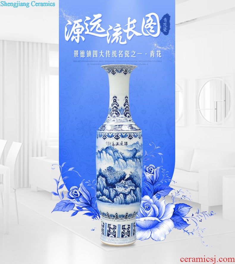 Jingdezhen ceramics has a long history in the masters hand draw the French blue and white porcelain vase sitting room hotel decoration furnishing articles