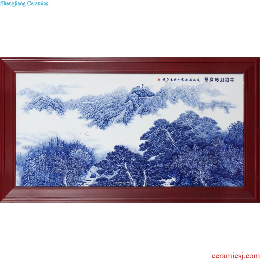 Jingdezhen ceramics hand-painted adornment picture sitting room porch background wall paintings of Chinese style household adornment that hang a picture