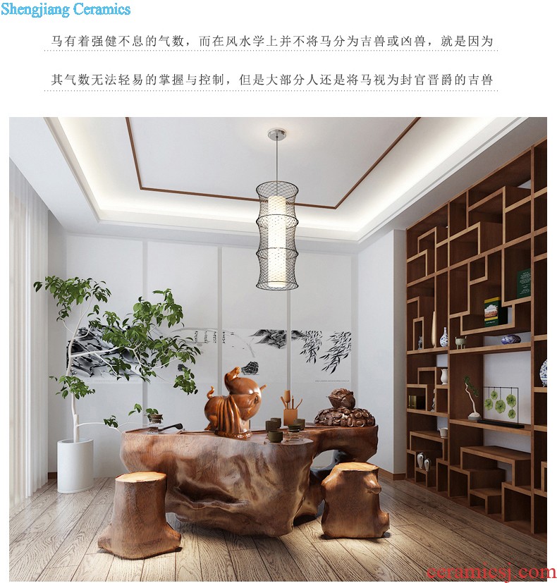 Jingdezhen ceramic sculpture f tube calligraphy and painting tube of new Chinese style decorates porch Angle of sitting room a few furnishing articles of large vase