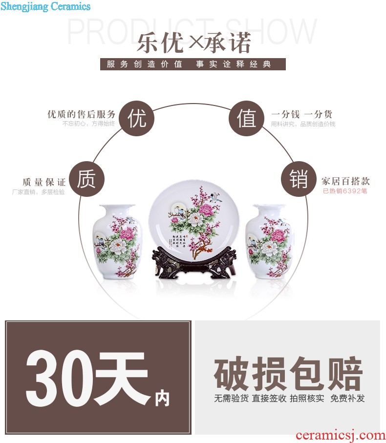 Jingdezhen ceramics modern three-piece floret bottle of flower arrangement, sitting room of Chinese style household decorations crafts