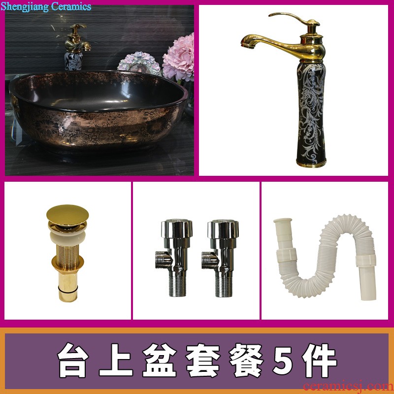 Gold cellnique simple vertical lavatory toilet lavabo ceramic bathroom hand wash basin pool floor