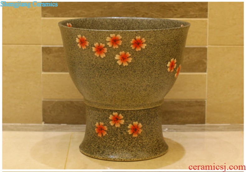 Koh larn, qi ceramic art basin mop mop pool ChiFangYuan one-piece mop pool diameter of 30 cm swirl marks