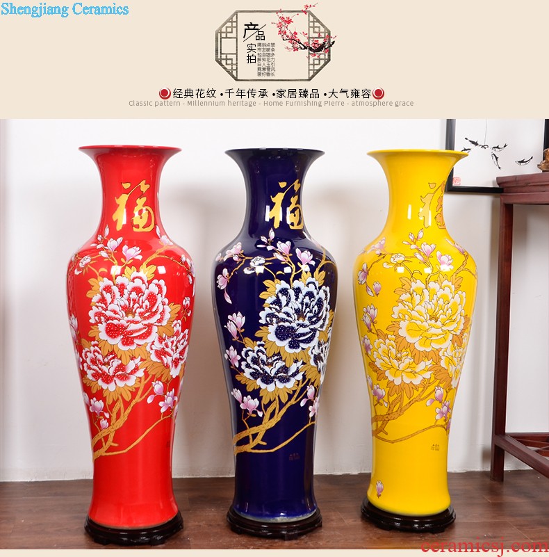 Jingdezhen ceramics three-piece vase modern Chinese style household sitting room porch decoration crafts are arranging flowers