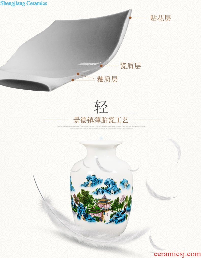 Famous jingdezhen ceramics powder enamel vase flower arranging place Chinese style household living room TV cabinet decoration process