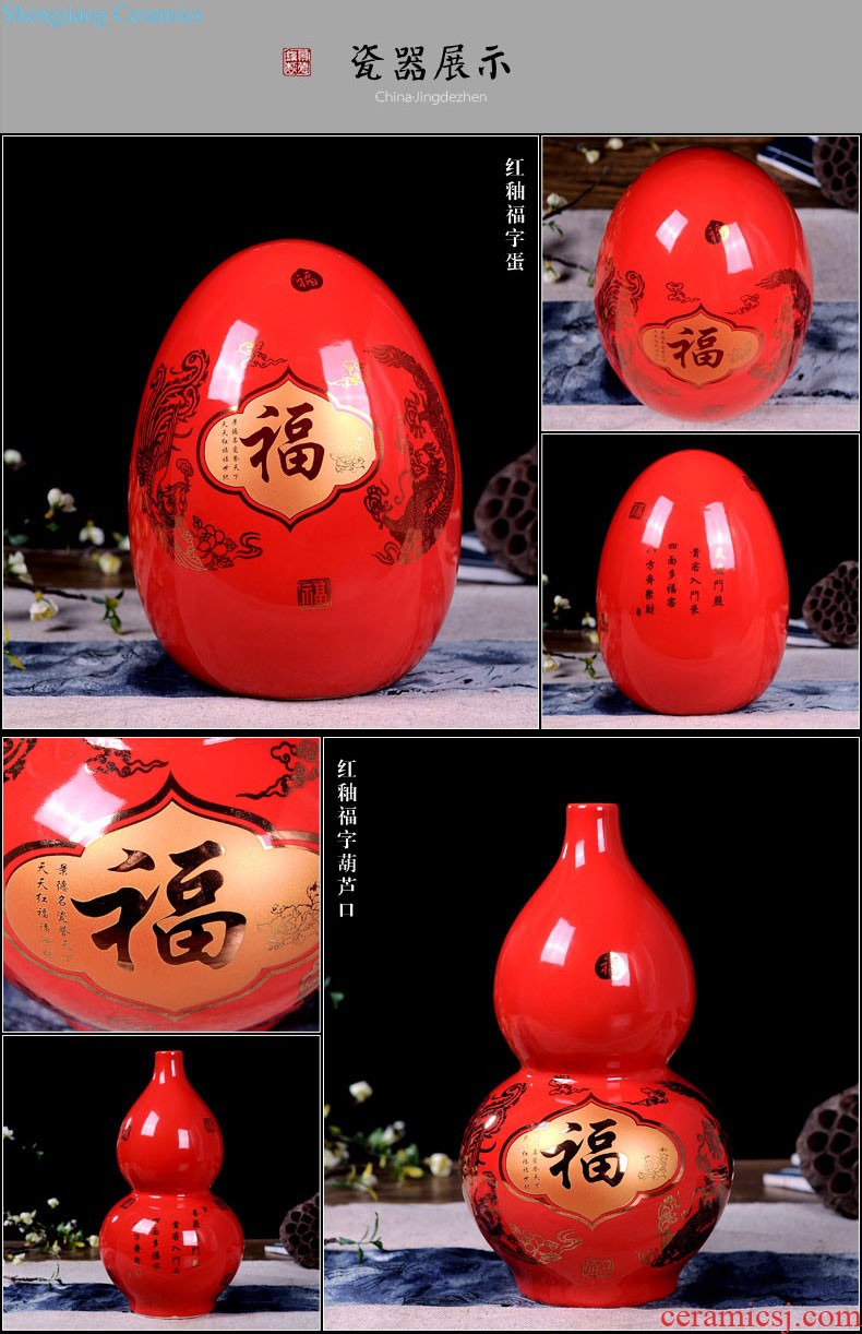 Jingdezhen ceramic vase furnishing articles by hand-painted sabingga sukdun dergici jimbi vases, flower arranging the modern Chinese style living room decorations