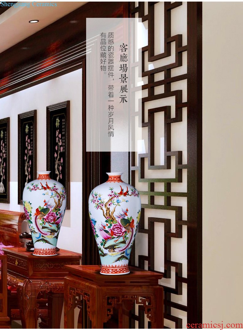 Jingdezhen ceramics vase hand-painted large gulp of new Chinese style household adornment porcelain vases, flower arranging furnishing articles