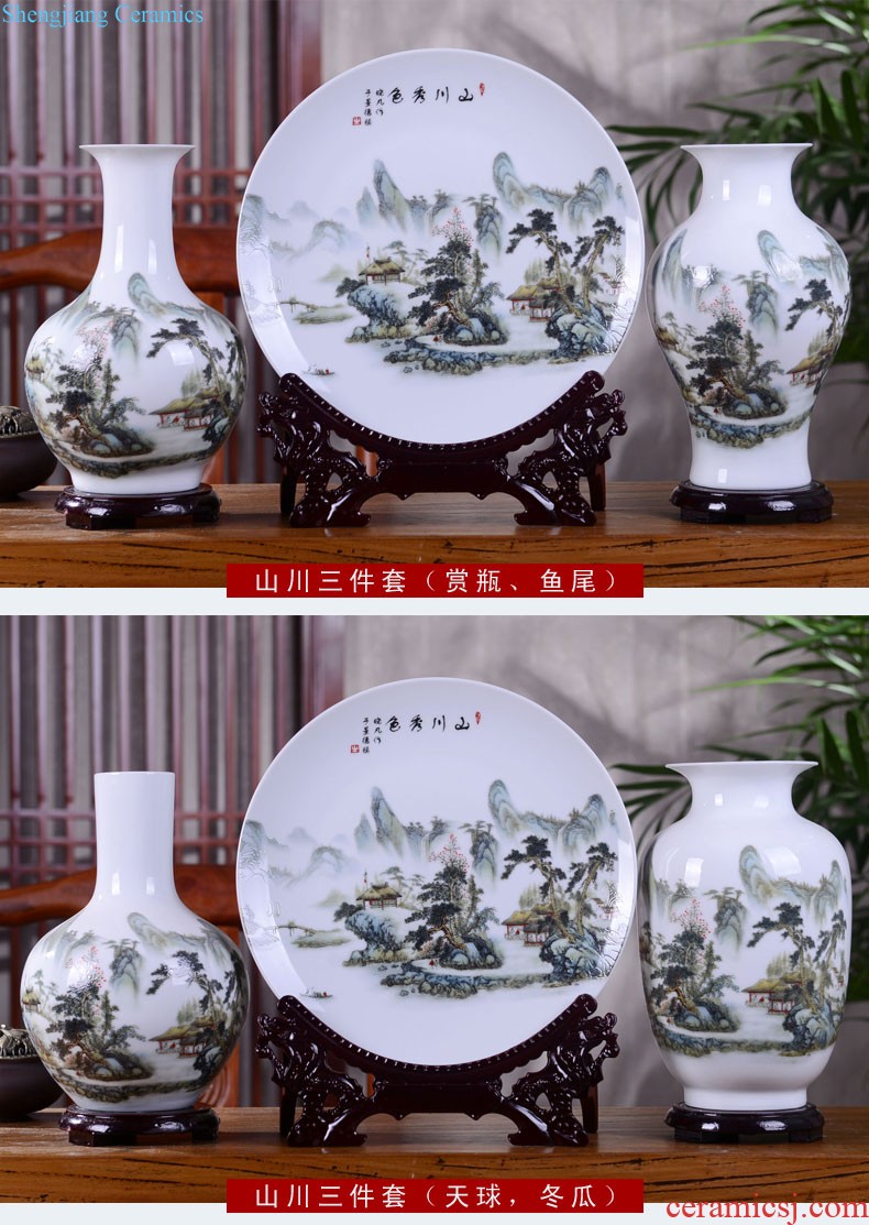 Blue and white porcelain vase furnishing articles sitting room flower arranging Chinese jingdezhen ceramics hand-painted antique porcelain home decoration