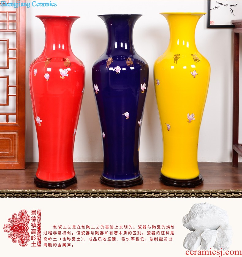 Jingdezhen ceramics three-piece vase modern Chinese style household sitting room porch decoration crafts are arranging flowers