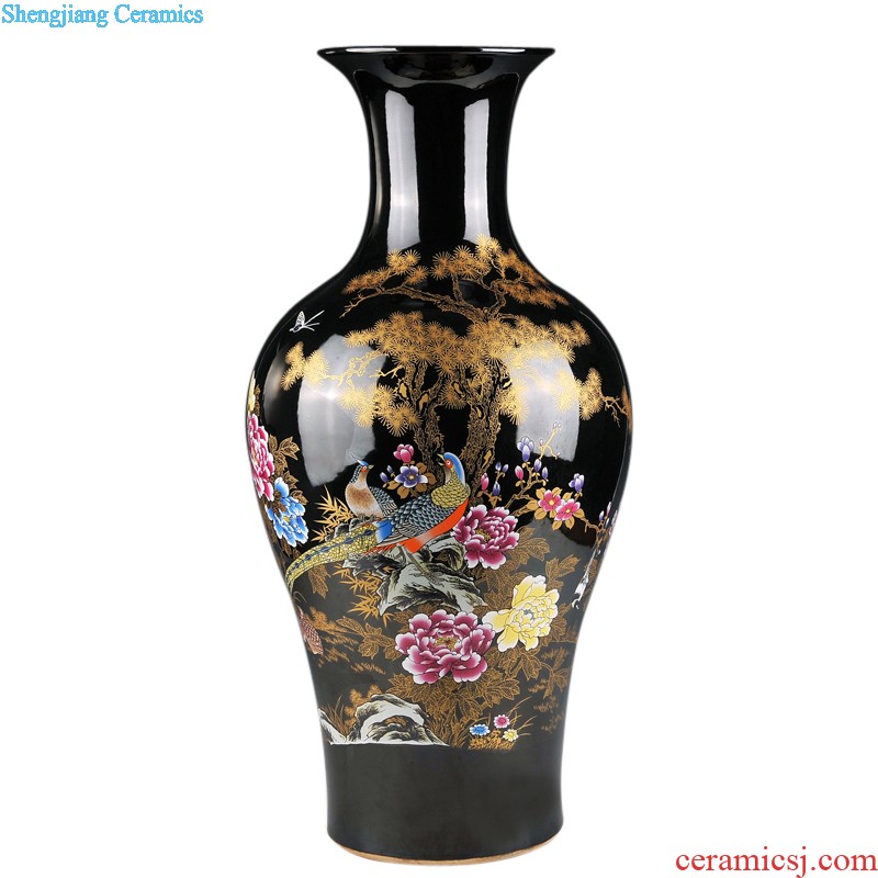 Jingdezhen ceramics Hand painted blue and white youligong flower vase new Chinese zen sitting room adornment is placed