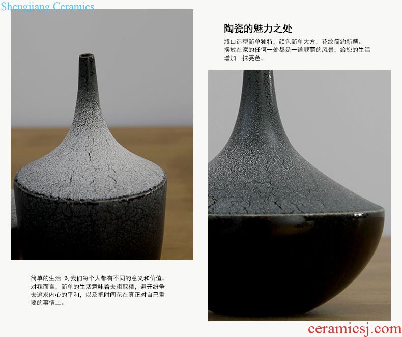 Rain tong home | jingdezhen ceramics kiln to manually change the mysterious style flower furnishing articles of modern Chinese style home